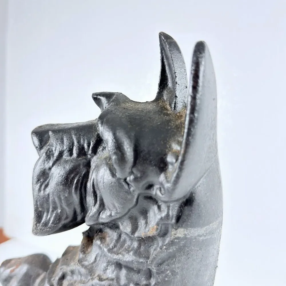 Vintage Cast Iron Scottie Dog Doorstop Begging Scottish Terrier Black 15